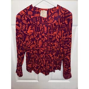 Conversations Anthropologie Shirt 6 Music Instruments 22 of 52 Blouse Button
